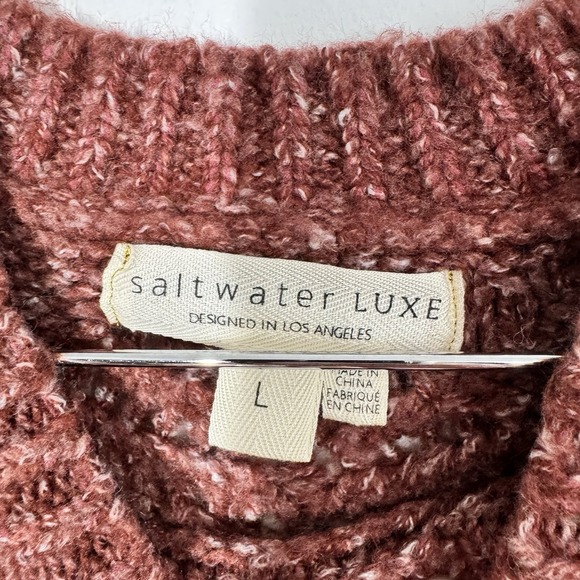 Saltwater Luxe Women's Boxy Cropped Open Weave Pullover Sweater Rust Size L Soft - Picture 5 of 9